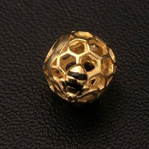 Gold Plated 925 Shine Honeycomb Charm
